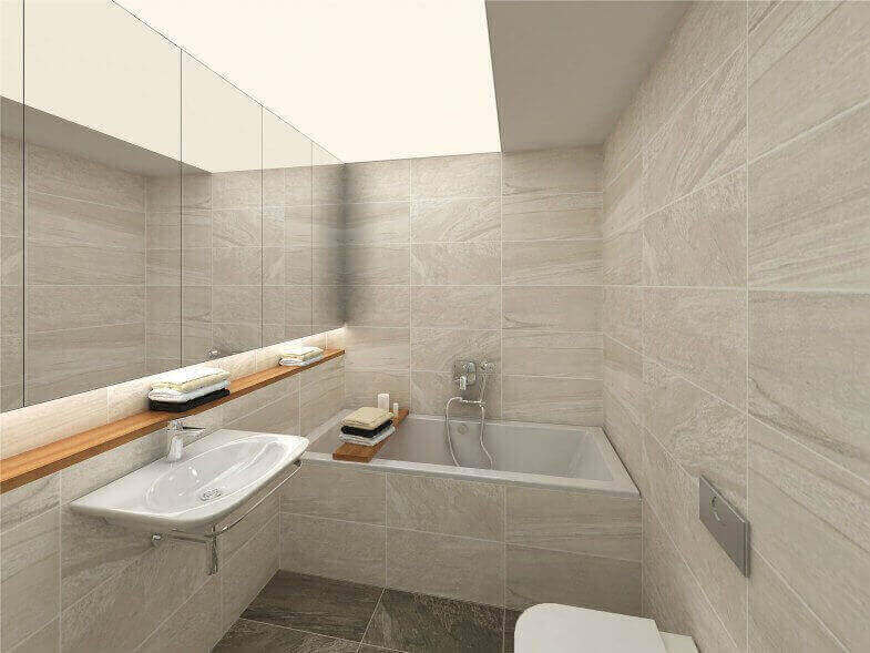 LED világítás fürdőszoba álmennyzetében. Fürdőszoba feszített fóliás bevilágítók, optimális designba illesztés, optimális tervezés.